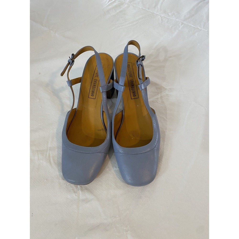 veronique branquinho Anthropologie Sling Back Block Heel Sandals Lilac Sz 37 6.5